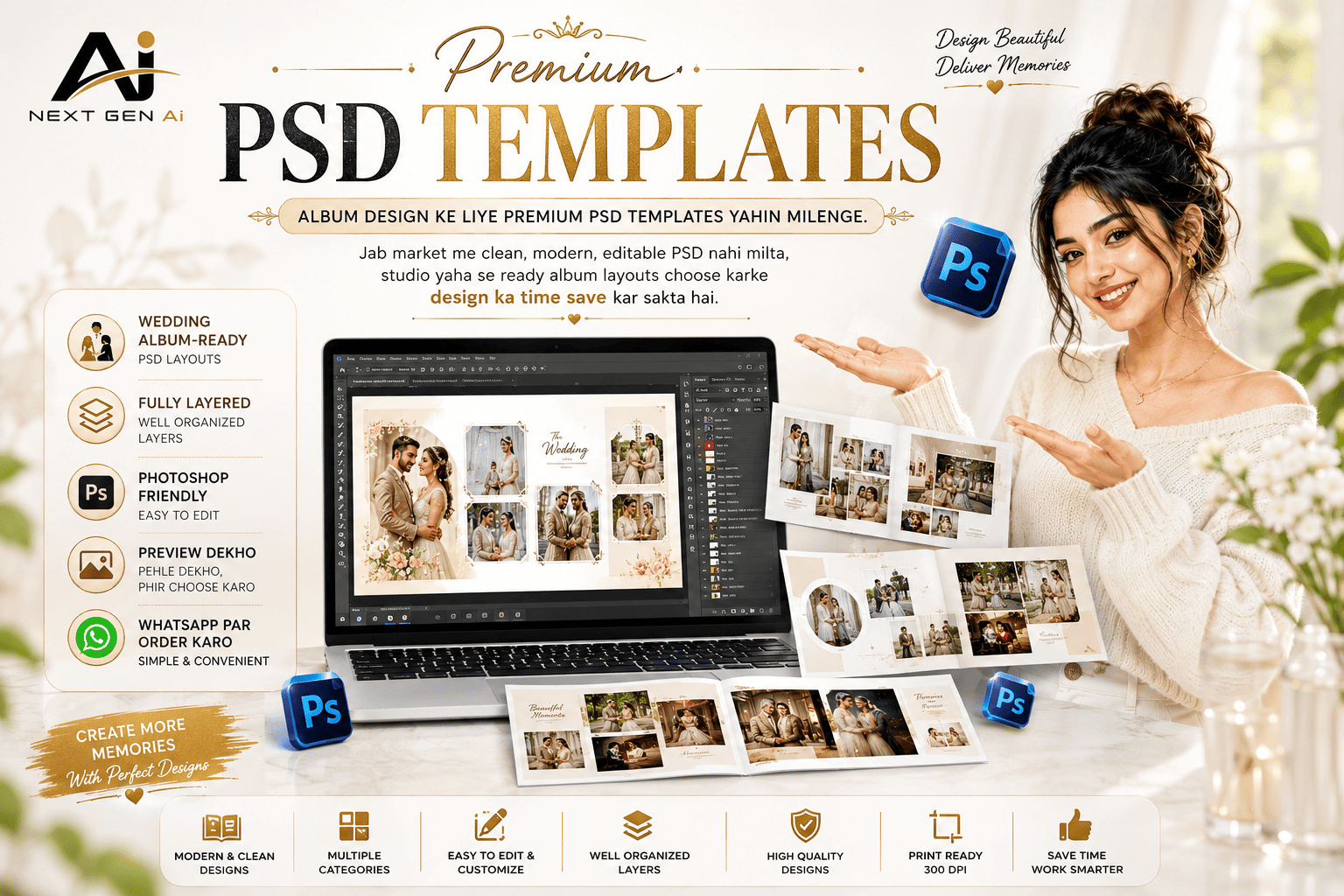 Premium PSD template library preview