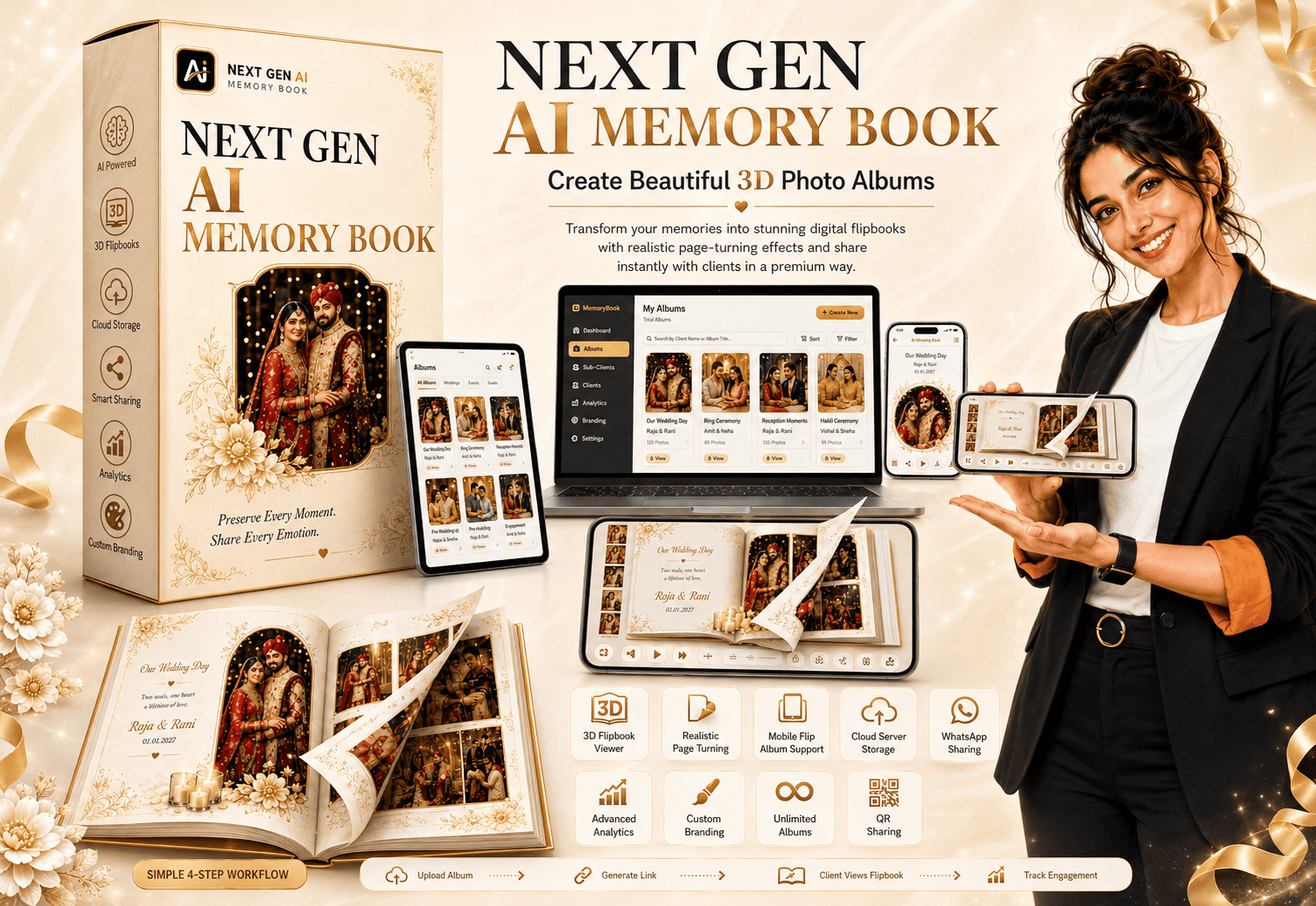 Memory Book flipbook interface